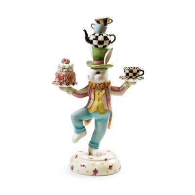 MacKenzieChilds Rose Rabbit Centerpiece