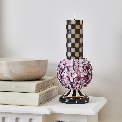 Courtly Cottage Hydrangea Pillar Candle Holder MackenzieChilds
