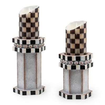 MacKenzieChilds Pillar Candle Holders, Set of 2