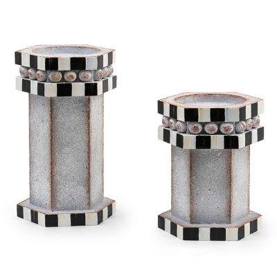 MacKenzieChilds Pillar Candle Holders, Set of 2