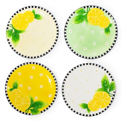 MacKenzieChilds Lemon Dessert Plates, Set of 4