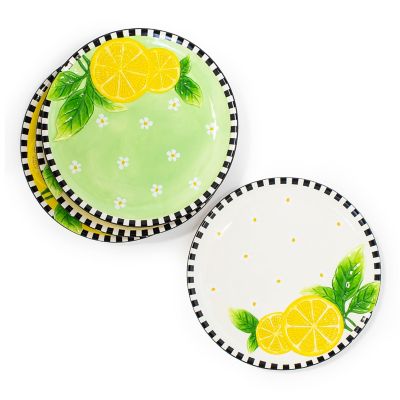 MacKenzieChilds Lemon Dessert Plates, Set of 4