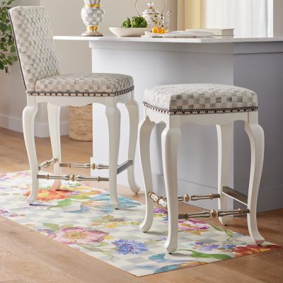 MacKenzieChilds Sterling Flower Market Floor Mat 2'6" x 8' Runner