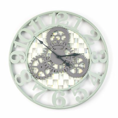 MacKenzieChilds Sterling Check Large Farmhouse Wall Clock
