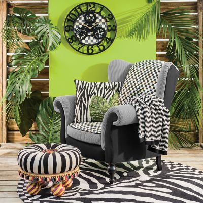 MacKenzieChilds Courtly Check Small Farmhouse Wall Clock