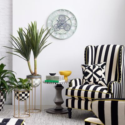 MacKenzieChilds Sterling Check Farmhouse Wall Clock Small