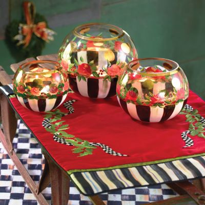 MacKenzieChilds Heirloom Glass Globe Vase Small