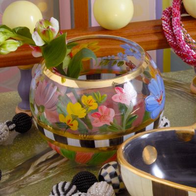 MacKenzieChilds Flower Market Glass Globe Vase Small