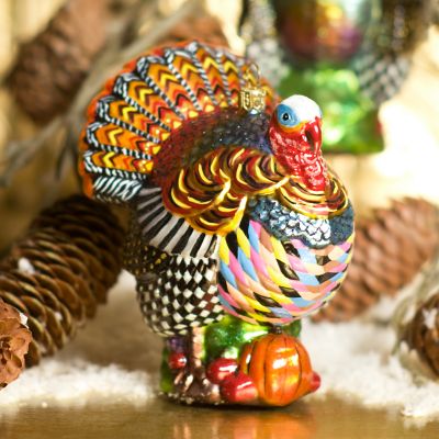 MacKenzieChilds Glass Ornament Turkey