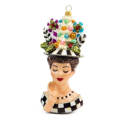 Glass Ornament Granny Kitsch Lady Portrait MackenzieChilds