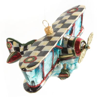 MacKenzieChilds Glass Ornament Airplane
