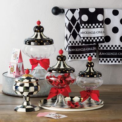 MacKenzieChilds Black & White Dot Dish Towels Set of 3