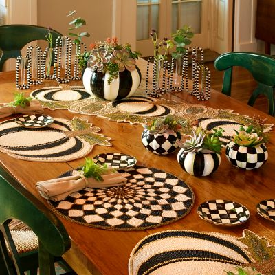 MacKenzieChilds Kaleidoscope Placemat Black & Ivory