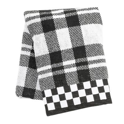 MacKenzieChilds Black & White Tartan Bath Towel