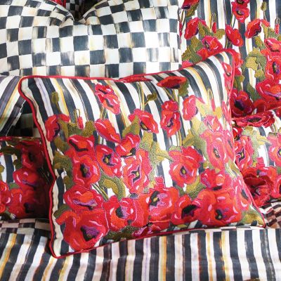 MacKenzieChilds Poppy Garden Lumbar Pillow Small