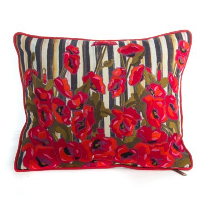 MacKenzieChilds Poppy Garden Lumbar Pillow Small