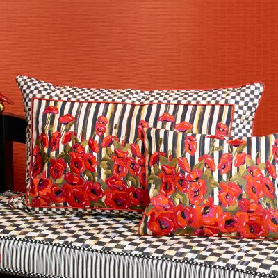 MacKenzieChilds Poppy Garden Lumbar Pillow Medium
