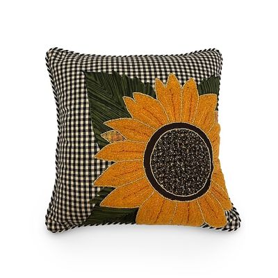 MacKenzieChilds Gingham Sunflower Pillow