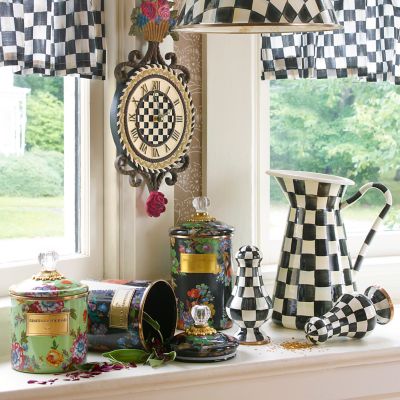 MacKenzieChilds Flower Market Large Canister Black