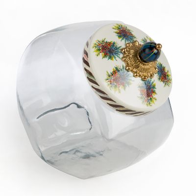 MacKenzieChilds Cookie Jar with Highbanks Enamel Lid