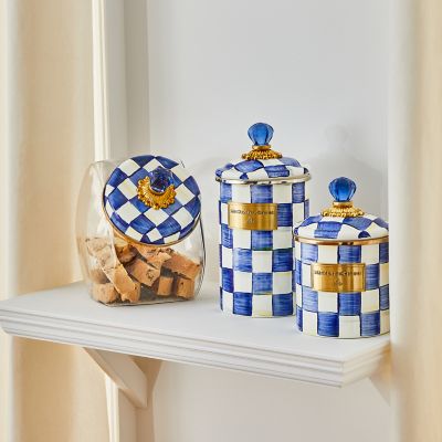 MacKenzieChilds Cookie Jar with Royal Check Lid