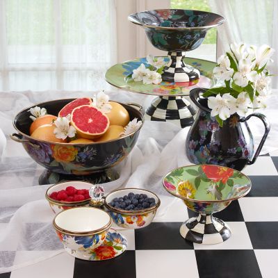 MacKenzieChilds Black Flower Market Pitcher