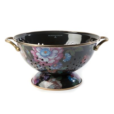 MacKenzieChilds Flower Market Large Colander Black