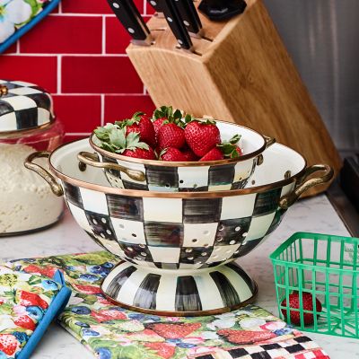 MacKenzieChilds Courtly Check Enamel Colander Large