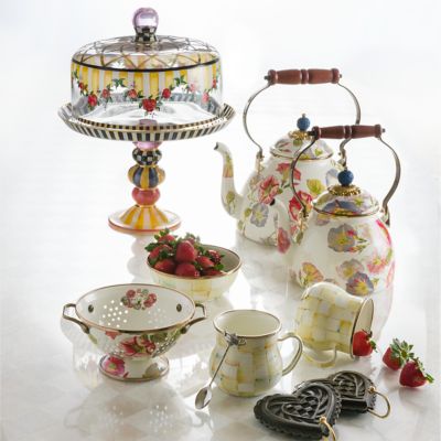 MacKenzieChilds Morning Glory Tea Kettle 2 Quart