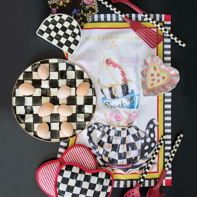 MacKenzieChilds Courtly Check Enamel Egg Plate