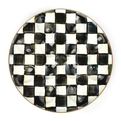 MacKenzieChilds Courtly Check Enamel Egg Plate