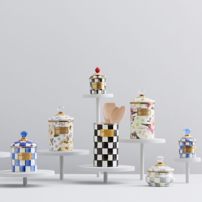 MacKenzieChilds Courtly Check Enamel Utensil Holder