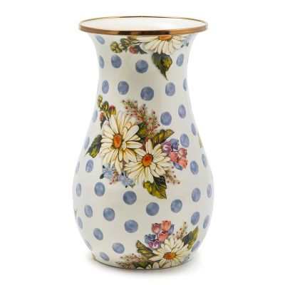MacKenzieChilds Wildflowers Blue Tall Vase