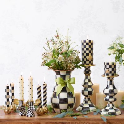 MacKenzieChilds Courtly Check Enamel Vase Tall