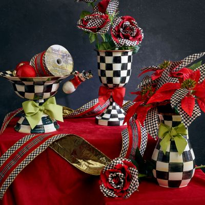 MacKenzieChilds Courtly Check Enamel Vase Tall