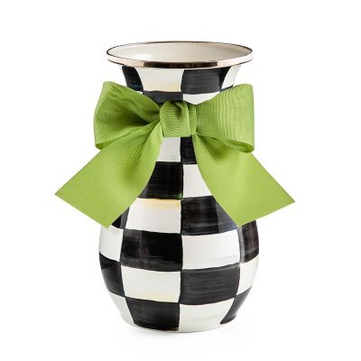 MacKenzieChilds Courtly Check Enamel Vase Tall