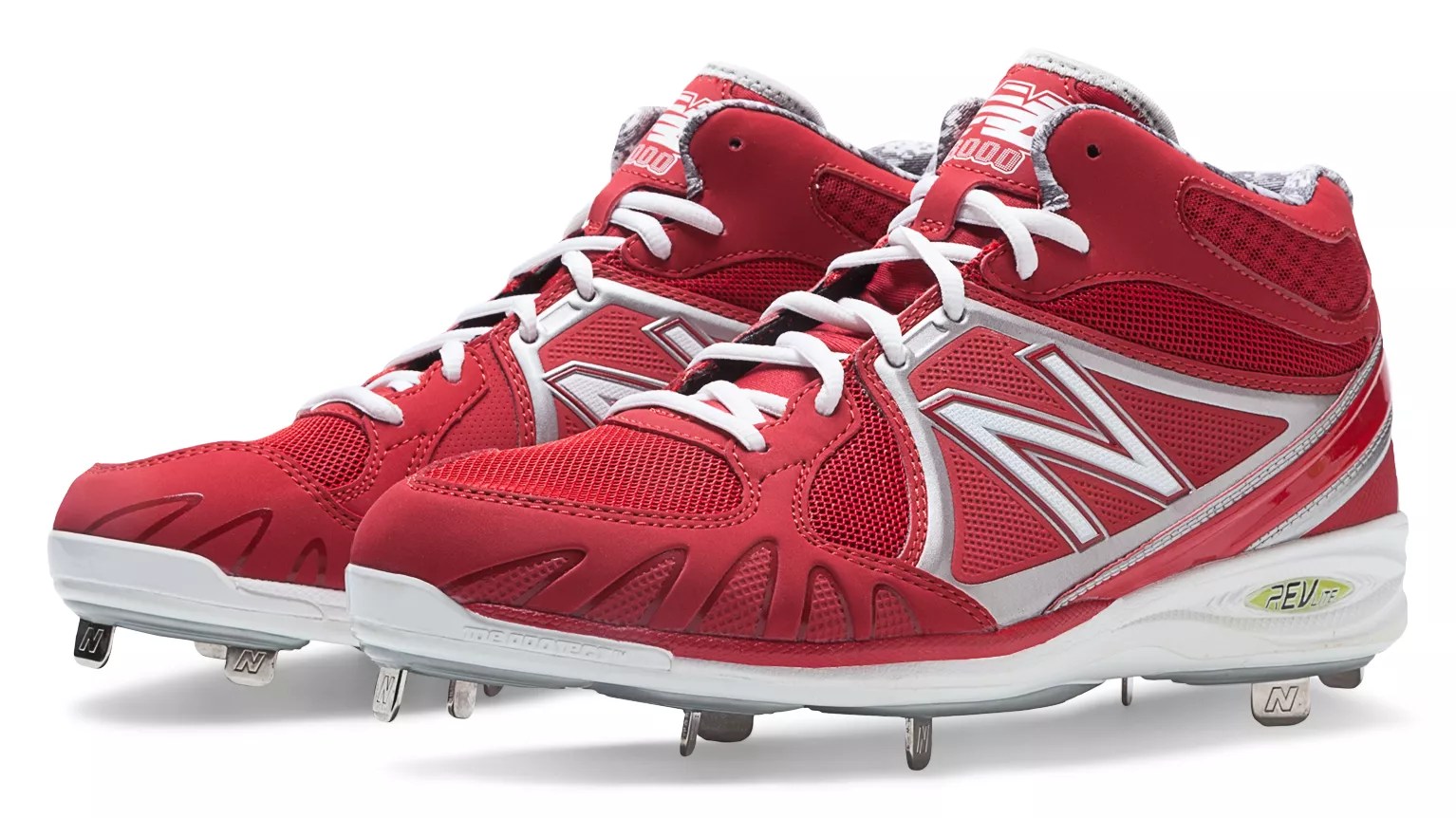 New Balance Mens Baseball 3000 Mid Cut Cleat Shoes Red