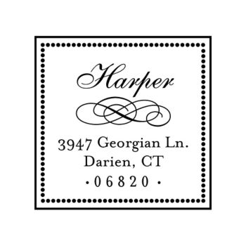 Square Pearl Border Custom Stamp Paper Source