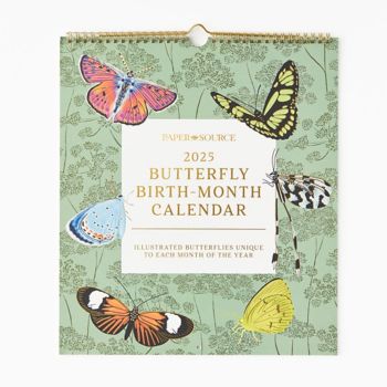 2025 Vintage Butterfly Wall Calendar Paper Source