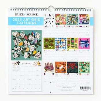 2025 Art Grid Wall Calendar Paper Source
