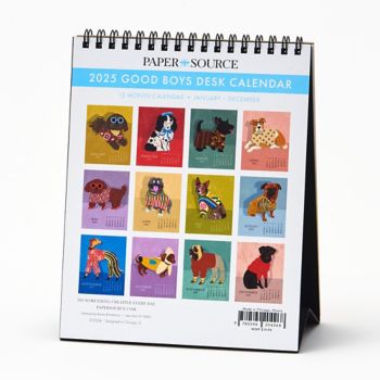 Paper Source 2025 Good Boys Desk Calendar Bethesda Row