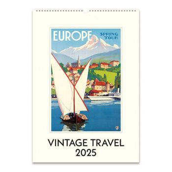 2025 Vintage Travel Wall Calendar Paper Source