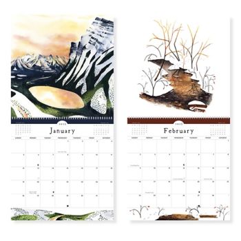 2025 Quiet Earth Watercolor Landscapes Wall Calendar Paper Source