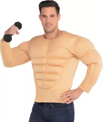 Muscle Shirt Halloween Costume Accessory for Men, One Size 809801705417