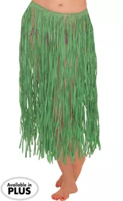 Adult Natural Green Grass Hula Skirt Tie Waistband One Size Fits Most