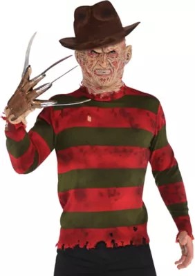 Adults Freddy Krueger Sweater Nightmare on Elm Street Red Green Striped