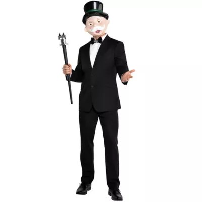 Mr Monopoly Adult Halloween Costume Accessory Kit Mask Bowtie Cane