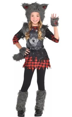 She Wolf Halloween Costume for Girls, Large, with Accessories