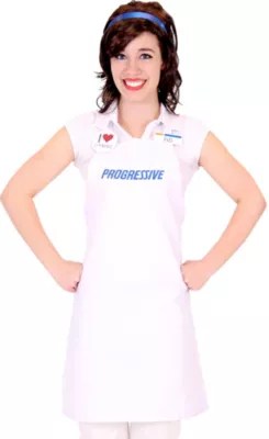 Agent Progressive Insurance Flo White Halloween Apron Costume for Women