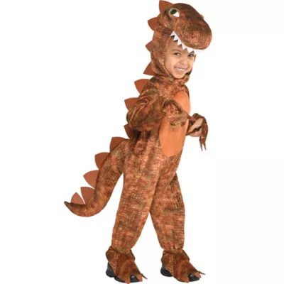 Toddler Boys T Rex Costume Size 34T Halloween Dinosaur Hooded Jumpsuit